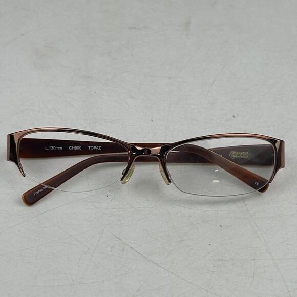 Cole Haan Ch900 Eyeglasses Topaz Unisex Adult Brown Metal Half‎ Rim 53-17-130mm - Picture 13 of 13